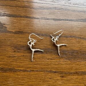 Abstract silver dancer earrings